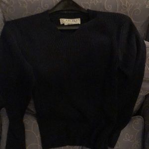 Black, V-neck Knit Shirt